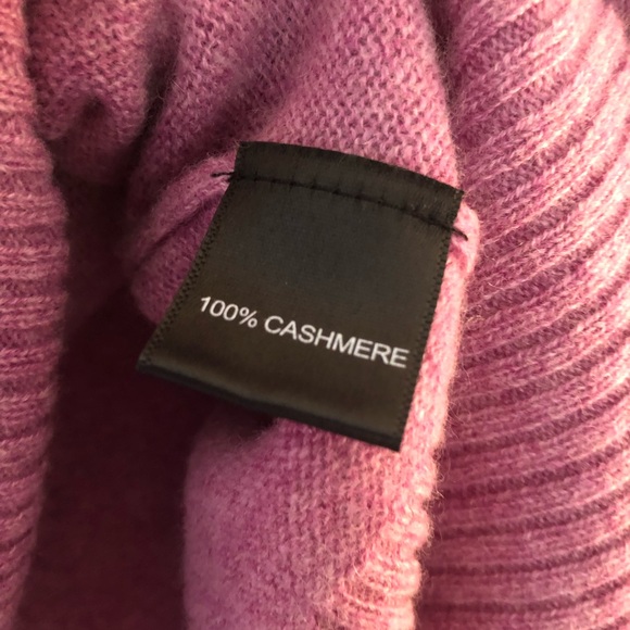 Qi Cashmere Sweater Lace Up Front 100% Cashmere Berry Mousse (Purple-Pink) M EUC - Picture 13 of 14